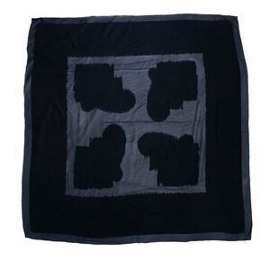 Giorgio Armani black silk scarf with sheer
